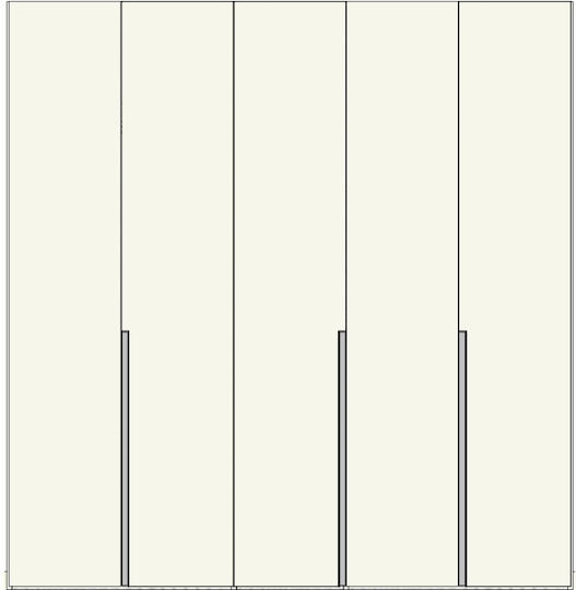 Poker Πεντάφυλλη Ντουλάπα 246x61x255cm Λευκή