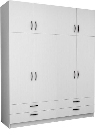 Vier Türen mit Dachboden Victoria 200x60x240cm White Vier Türen mit Dachboden Victoria 200x60x240cm White