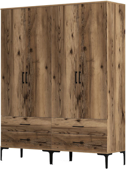 Τετράφυλλη Ντουλάπα 160x47x201cm Τετράφυλλη Ντουλάπα 160x47x201cm