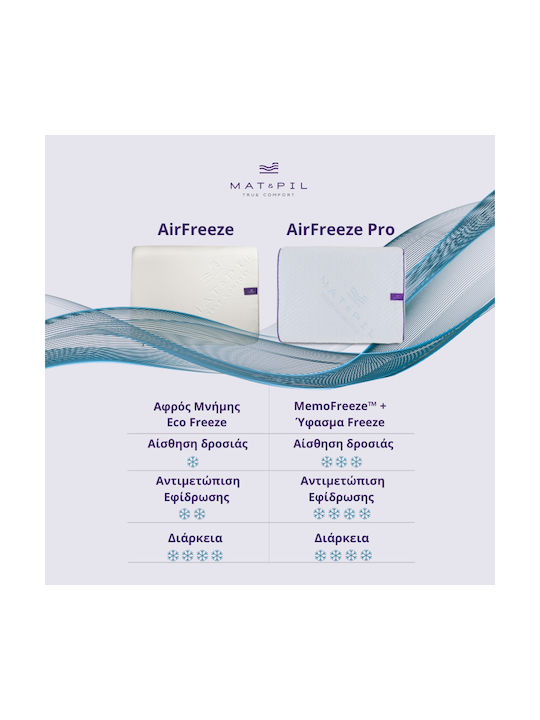 Mat&Pil Παιδικό Μαξιλάρι Ύπνου Memory Foam AirFreeze Pro Kids Classic Λευκό 40x55εκ.