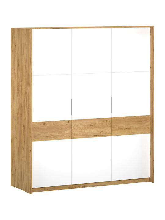 Dreifachtür Kleiderschrank Avanti Golden Oak - White 184.8x65.6x214.2cm