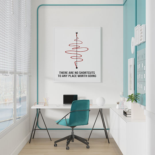Quote Poster No Shortcuts Pq183 21cm X 30cm Natural Wood Frame Beige