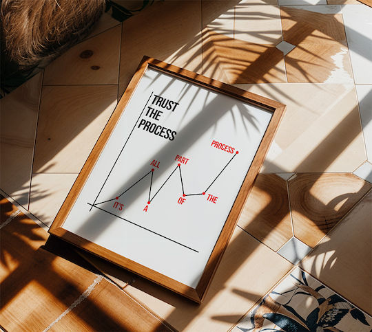 Quote Poster Trust Process Pq180 21cm X 30cm Κορνίζα Φυσικό Ξύλου Μπεζ
