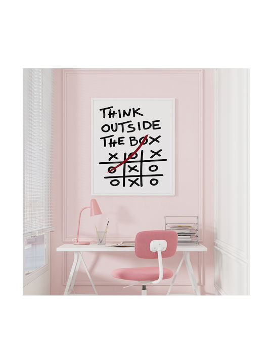 Quote Poster Think Outside Box Pq188 30cm X 40cm Brown Wooden Frame