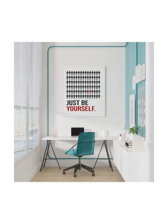 Quote Poster Just Be Yourself Pq185 21cm X 30cm White Wooden Frame