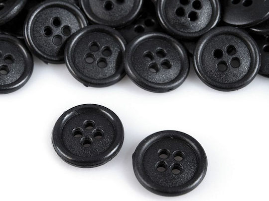 Sewing Button Black Made of Plastic