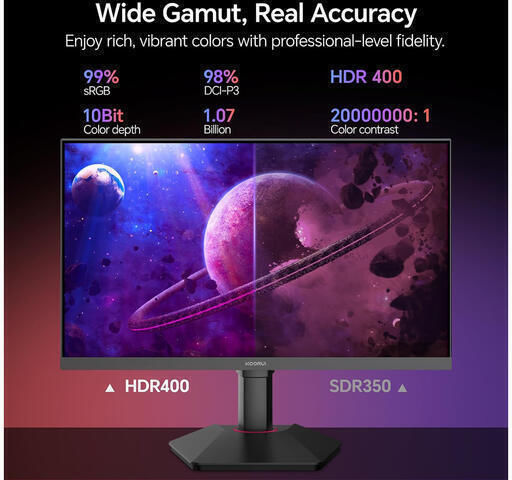 Koorui G2721E IPS HDR Монитор 27" QHD 2560x1440 320Hz с Време за Реакция 1мс GTG