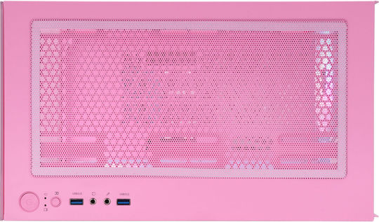 Thermaltake View 170 TG Gaming Micro Tower Computer Case with Side Window and ARGB Lighting Pink