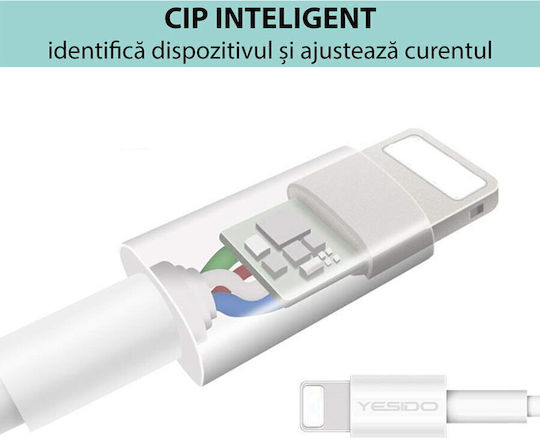 Yesido CA-22 USB to Lightning Cable Λευκό 1.2m (127363)