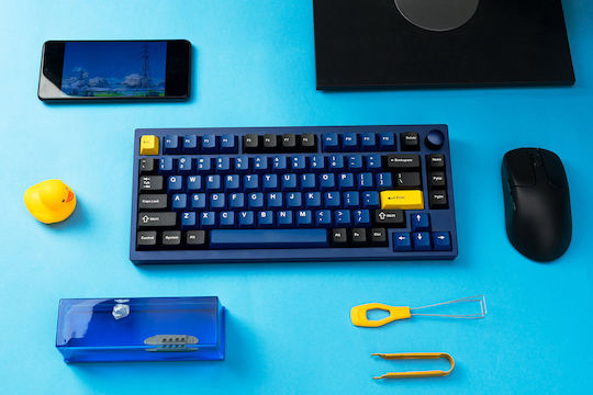 Keychron Lemokey P1 QMK/VIA P1P-O1 Gaming Technisches Tastatur 75% mit Keychron Super Red Schaltern und RGB-Beleuchtung Englisch (US) Blau