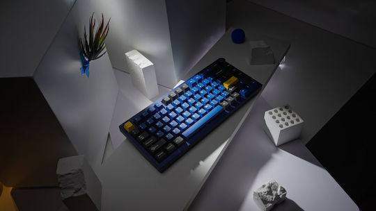 Keychron Lemokey P1 QMK/VIA P1P-O1 Gaming Technisches Tastatur 75% mit Keychron Super Red Schaltern und RGB-Beleuchtung Englisch (US) Blau