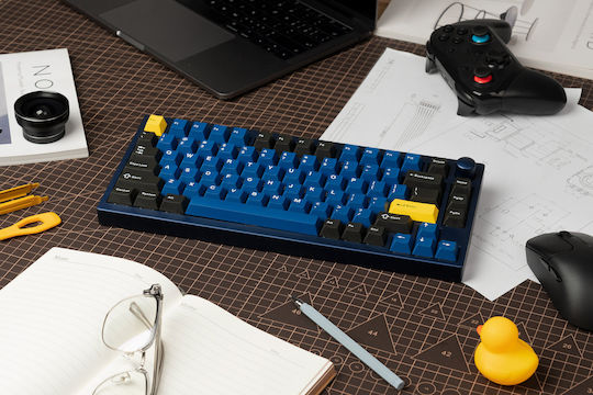 Keychron Lemokey P1 QMK/VIA P1P-O1 Gaming Technisches Tastatur 75% mit Keychron Super Red Schaltern und RGB-Beleuchtung Englisch (US) Blau