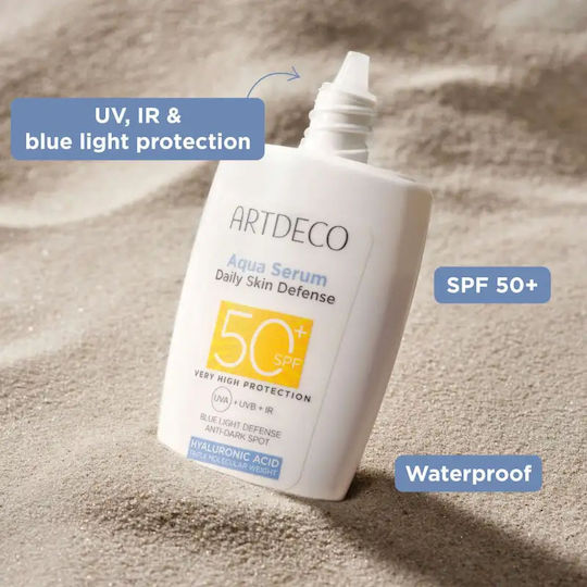 ArtDeco Aqua Ενυδατικό Serum Προσώπου SPF50 με Νιασιναμίδη & Υαλουρονικό Οξύ για Πανάδες 40ml