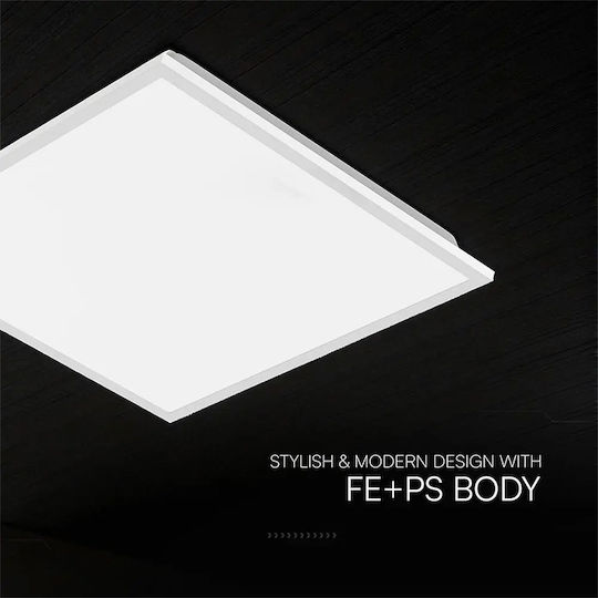 V-TAC Pătrat Încastrat Panou LED Putere 40W cu Alb Natural Lumini 60x60cm.