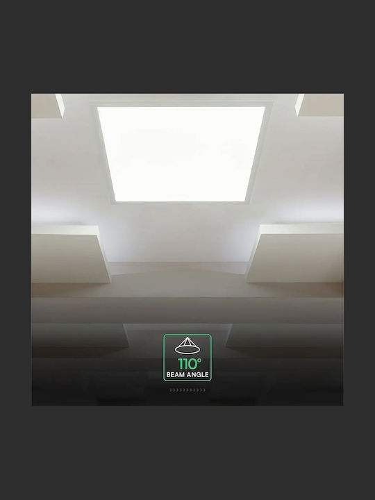V-TAC Τετράγωνο Χωνευτό LED Panel 40W με Φυσικό Λευκό Φως 4000K 60x60εκ.