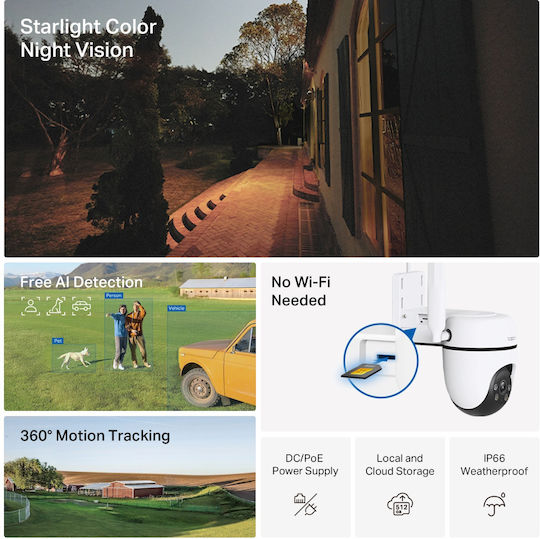 TP-LINK TAPO C501GW v2 IP Surveillance Camera 4G Full HD 1080p Waterproof with Two-Way Communication
