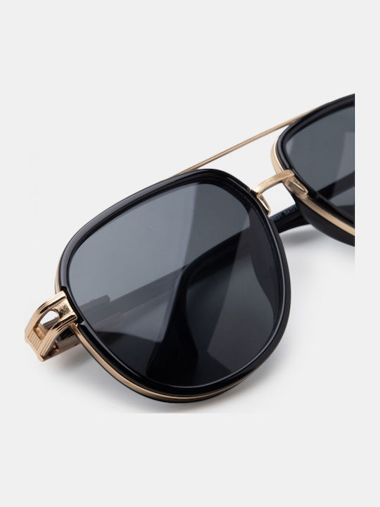 Luigi Ochelari De Soare Unisex Cu Ramă Metalică Neagră Și Lentile Negre 4869801