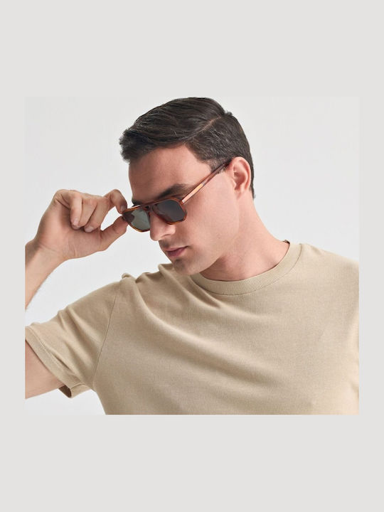 Faos Men's Sunglasses with Brown Tartaruga Frame and Brown Lens