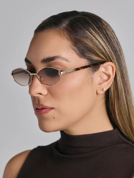 Faos Damentaglasses mit Goldenem Metallischem Rahmen und Goldener Verlaufsfarbe Brille ARIADNE-1