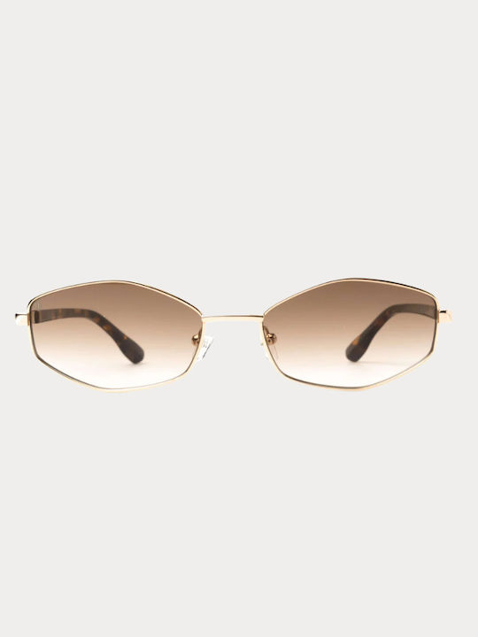 Faos Damentaglasses mit Goldenem Metallischem Rahmen und Goldener Verlaufsfarbe Brille ARIADNE-1