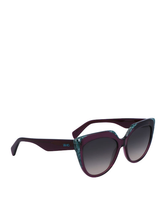 Liu Jo Women’s Sunglasses With Purple Horn-Rimmed Frame And Purple Lens