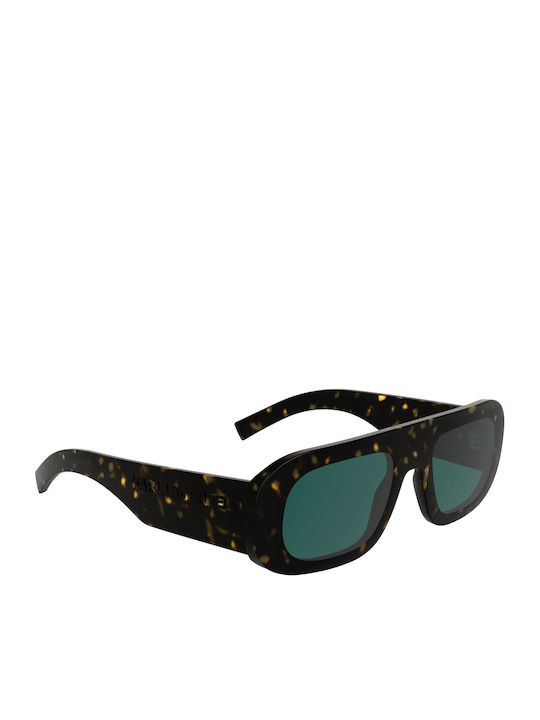 Karl Lagerfeld Men's Sunglasses with Brown Frame and Green Lens KL6188S-242