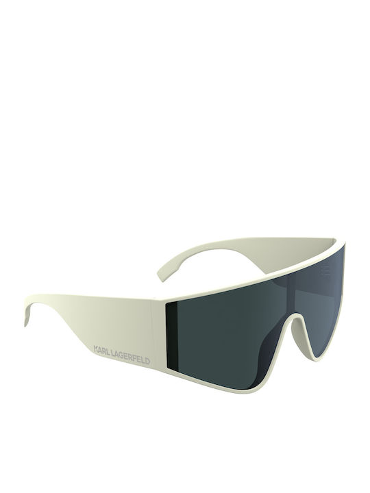 Karl Lagerfeld Unisex Sunglasses with White Frame and Blue Lens