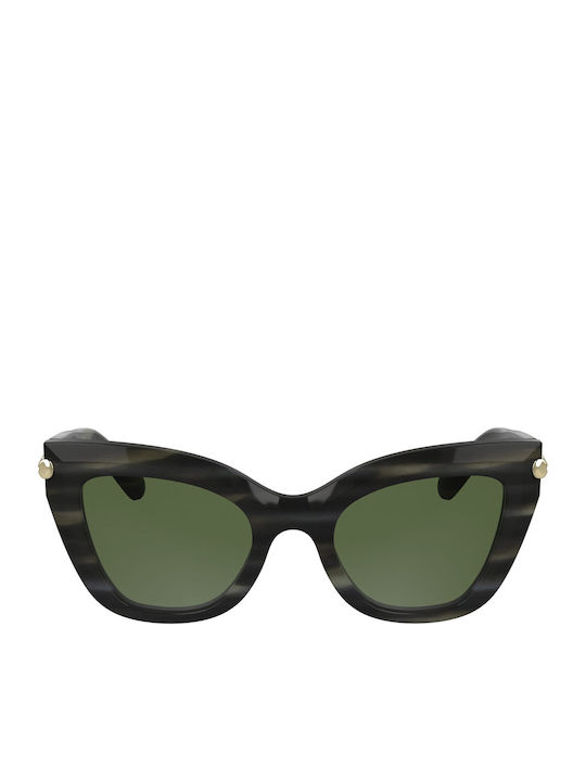 Longchamp Women’s Sunglasses with Gray Horn-Rimmed Frame and Gray Lens