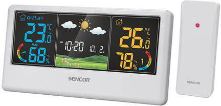 Sencor SWS 4100 W Kabelloser Wetterstation Digital Tischplatte
