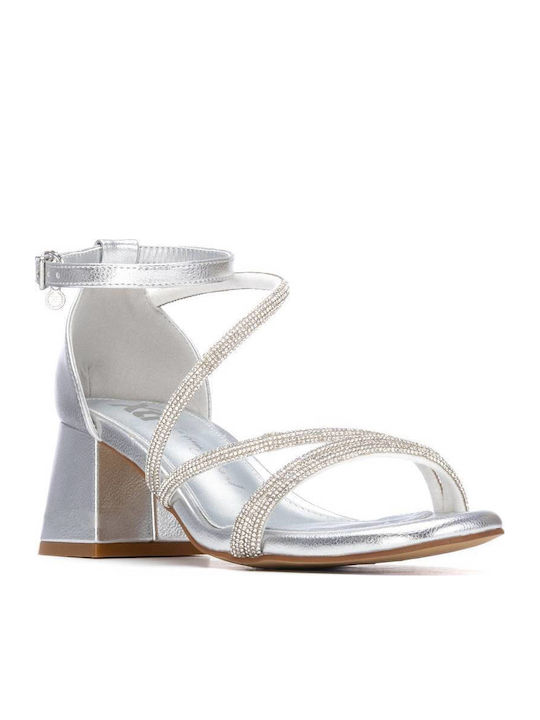 Xti Women's Silver Evening Sandals Barrette with Strass