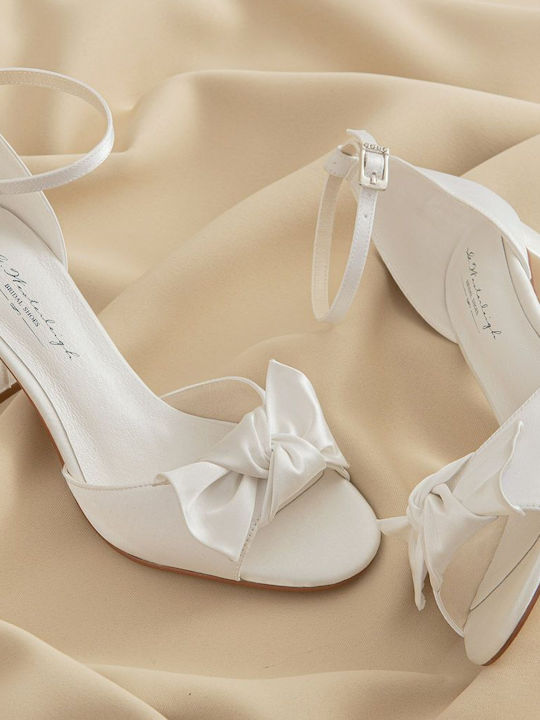 Damen Sandalen Weiß Stoff