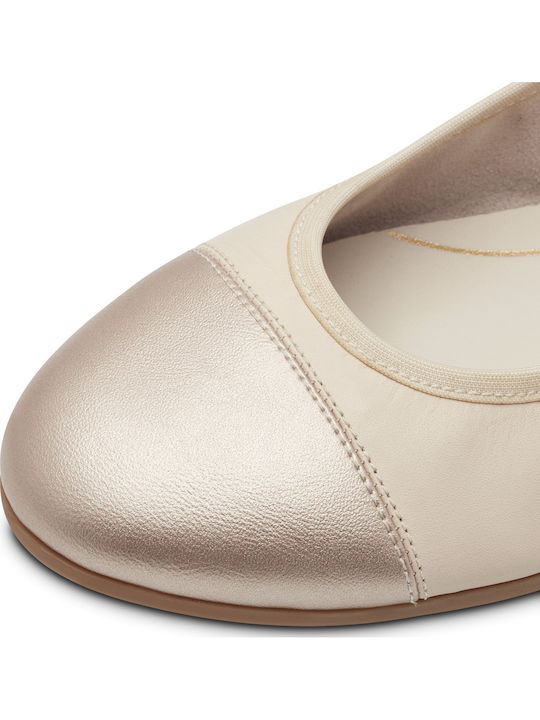 Leather Ballerinas Beige