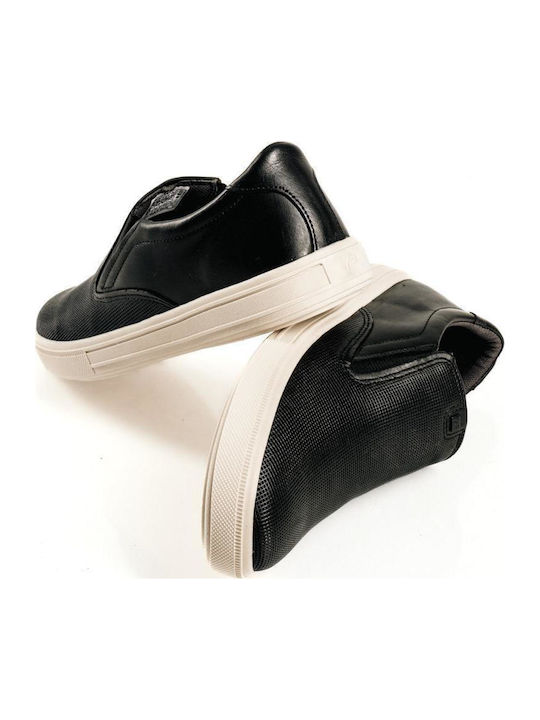 Δερμάτινα Ανδρικά Slip-On Μαύρα