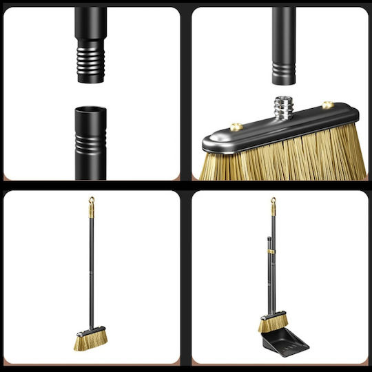 Set Mătură Metalică Cu Farăș 11 Cm Perii Tăioase Negre