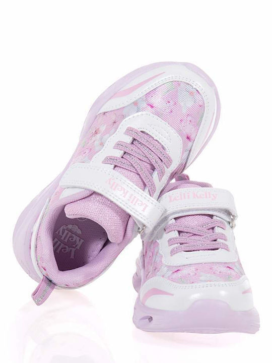 Kids Sneakers Anatomic with Hoop & Loop Closure and Lights Lilac