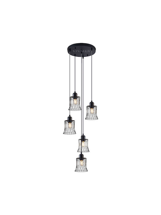 Vivalux Candelabru Suspendat Negru 5x27cm