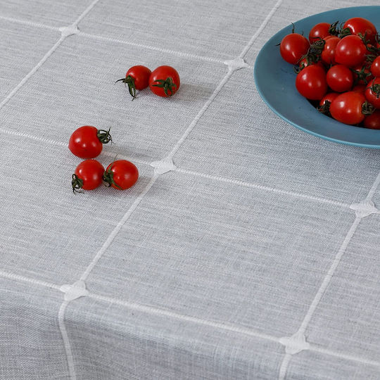 FRIPIA Τραπεζομάντηλο Λινό με Κέντημα Γκρι 140x220εκ.
