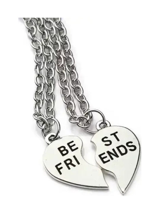 Bode Κολιέ Διπλό Best Friends από Ατσάλι Μαύρο