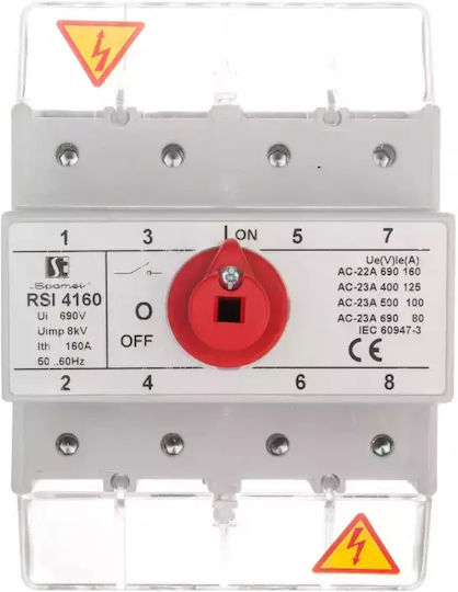 Spamel Vierpolig Schienenumschalter 160A