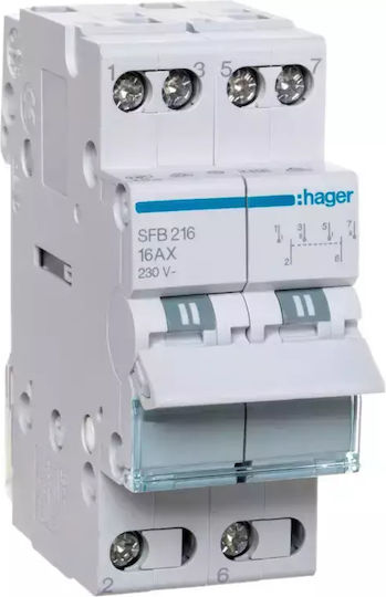 Hager 2-Poles Panel Push Switch 16A