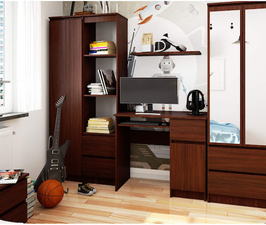 Birou de Calculatoare Piksel Lemn Wenge Maro 90x50x77cm