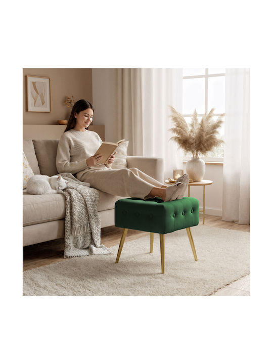Living Room Stools Upholstered with Green Velvet 40x40x42cm