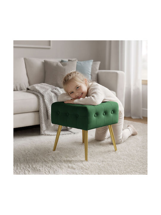 Living Room Stools Upholstered with Green Velvet 40x40x42cm