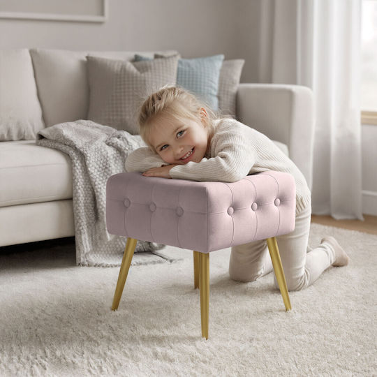 Living Room Stools Upholstered with Velvet Powder Pink 40x40x42cm