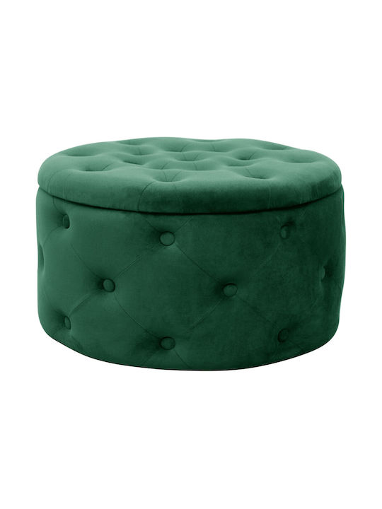 Taburet Camera De Zi Cu Spațiu De Depozitare Tapițat Cu Catifea Alia Verde 55x30x30cm