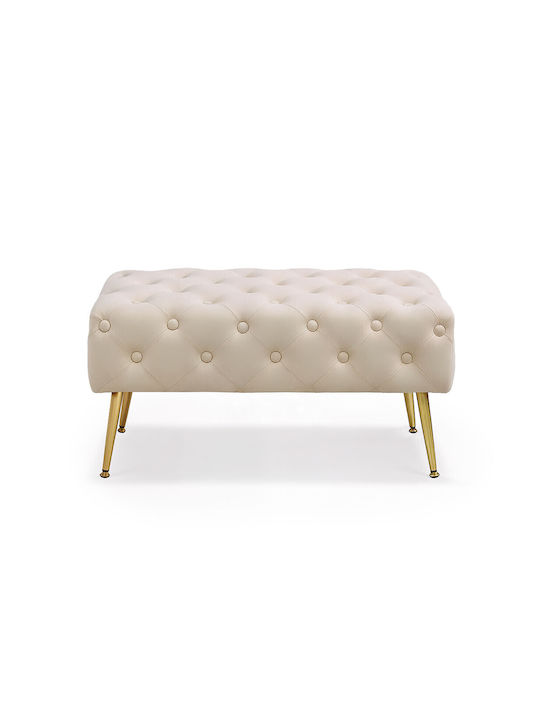 Samt Hocker Für Das Wohnzimmer Beige 80x42x41cm