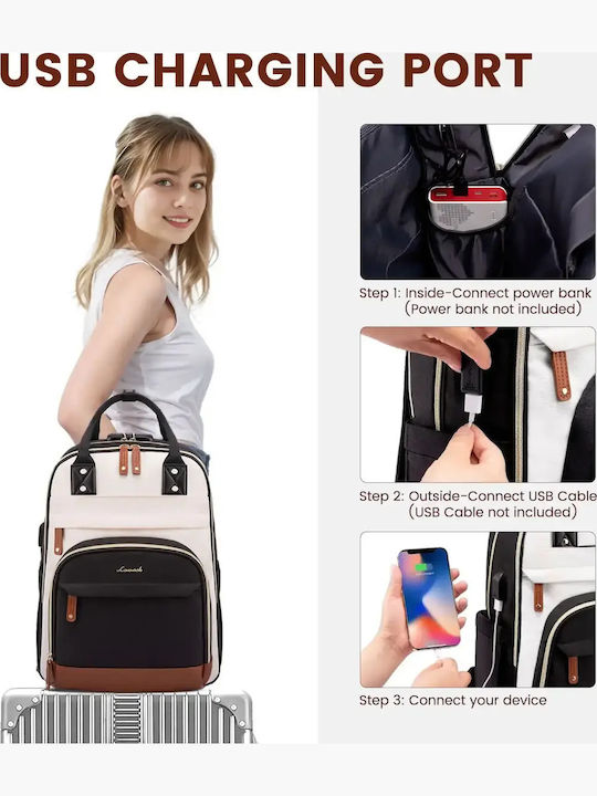 Lovevook Backpack for Laptop 15.6" with USB Port in Brown Colour MB2012