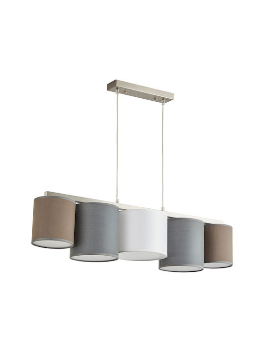 Home Lighting Adjustable Pendant Light Multicolour Rail for 5 Bulbs E27 88x27x22cm