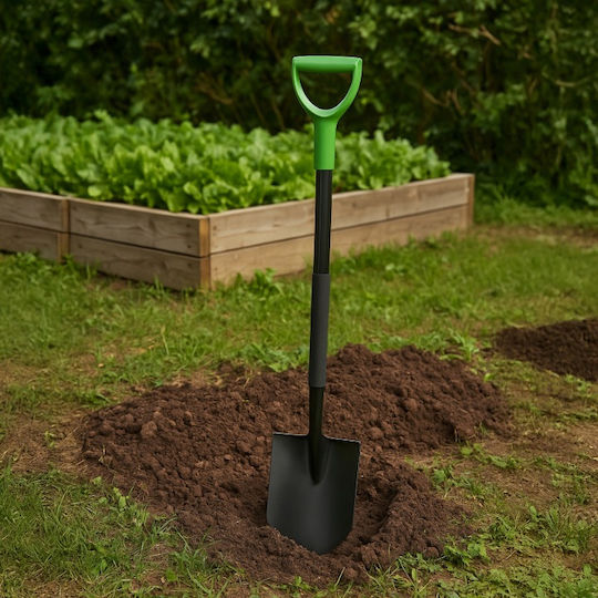 Garden Shovel Sharp Blade 120 Cm Fiberglass Handle D-grip Black Green