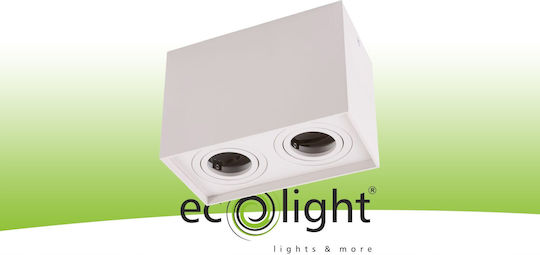 Eco Light Doppel Spot mit Fassung GU10 in Weiß Farbe
